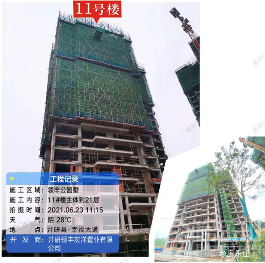 领丰公园墅6月工程进度实拍