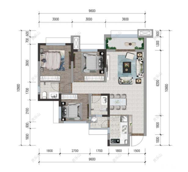 和喜玖熙府E1户型图