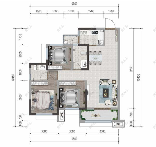和喜玖熙府C3户型图