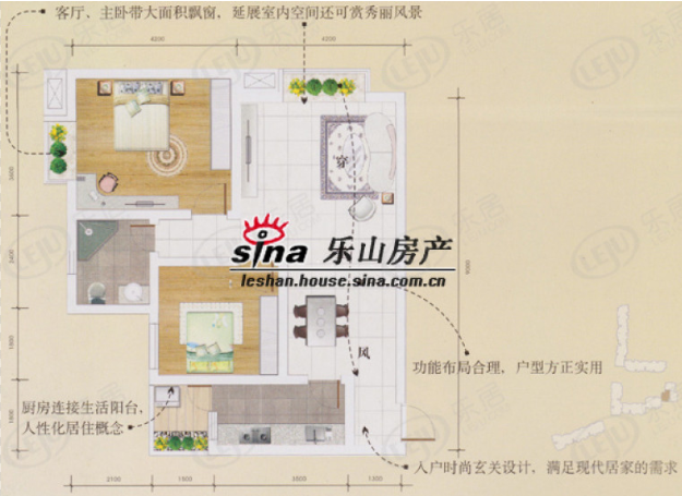 名门外滩77.55㎡户型