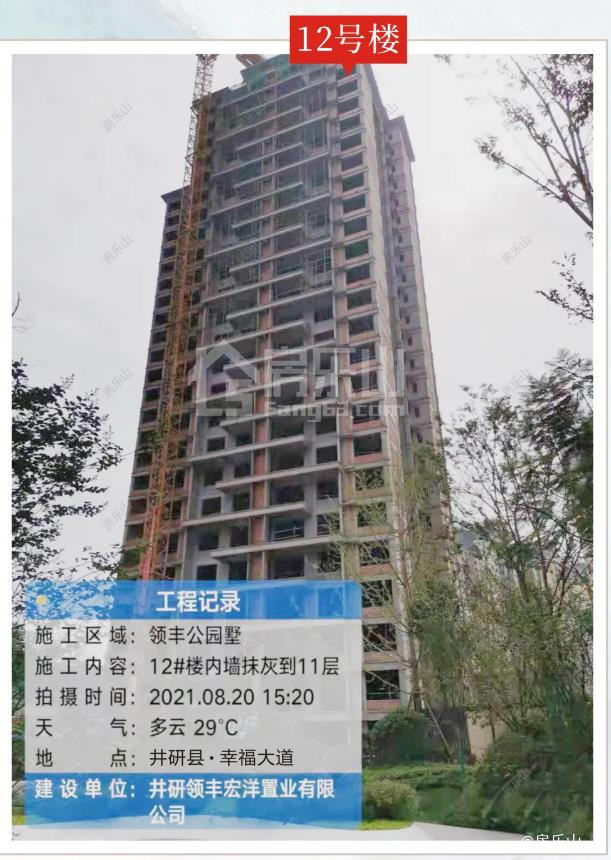 领丰公园墅8月工程进度实拍