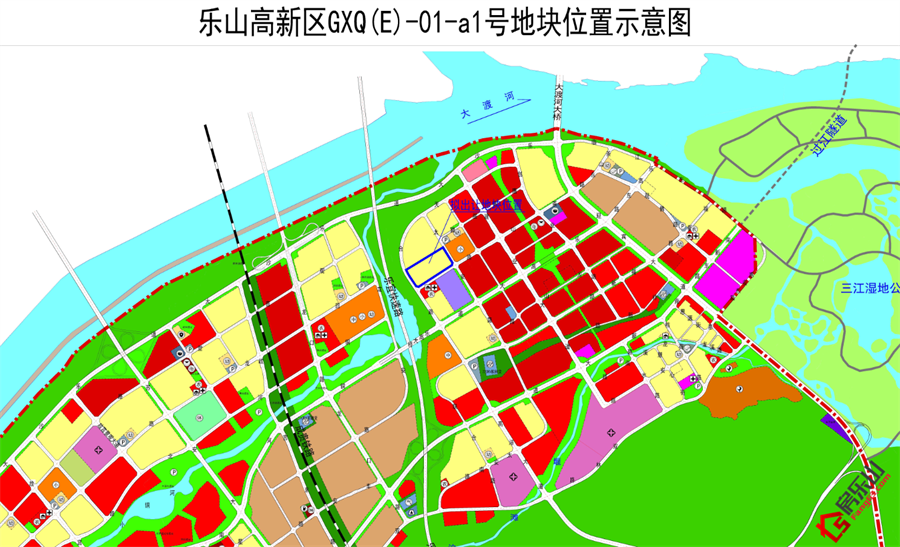 乐山高新区GXQ(E)-01-a1号土地拍卖示意图