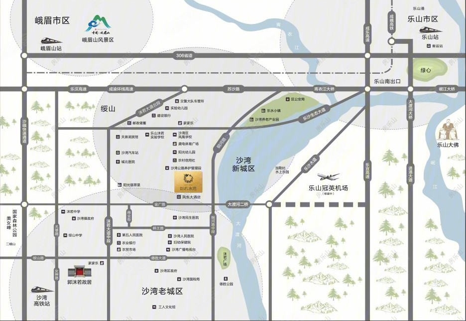 沙湾若水湾区位图