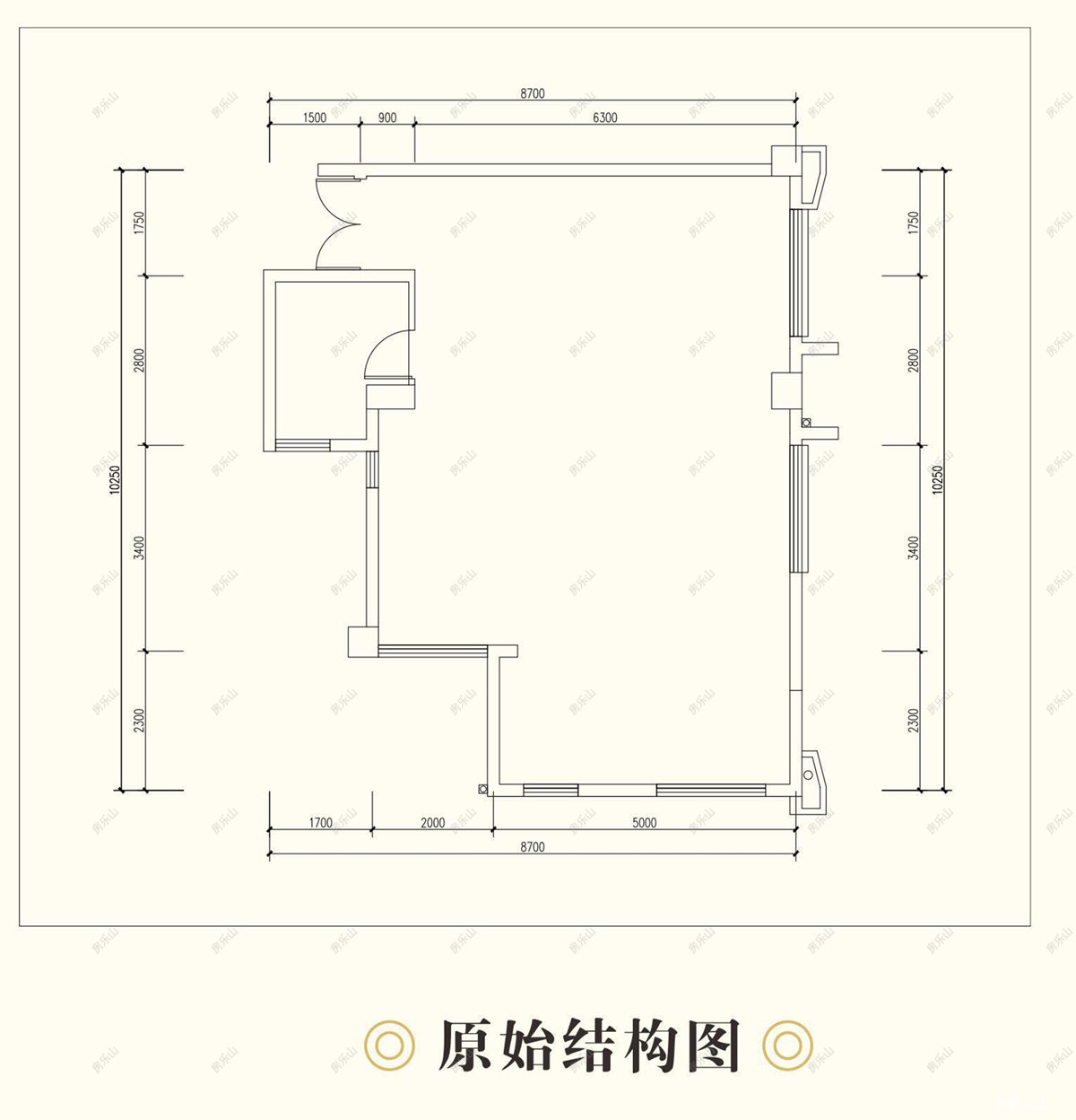 D户型原始结构图