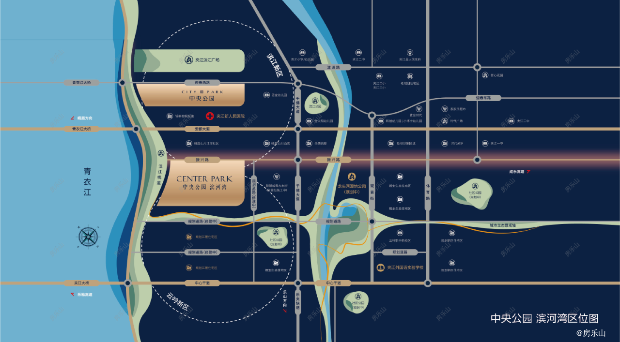 中央公园滨河湾区位图