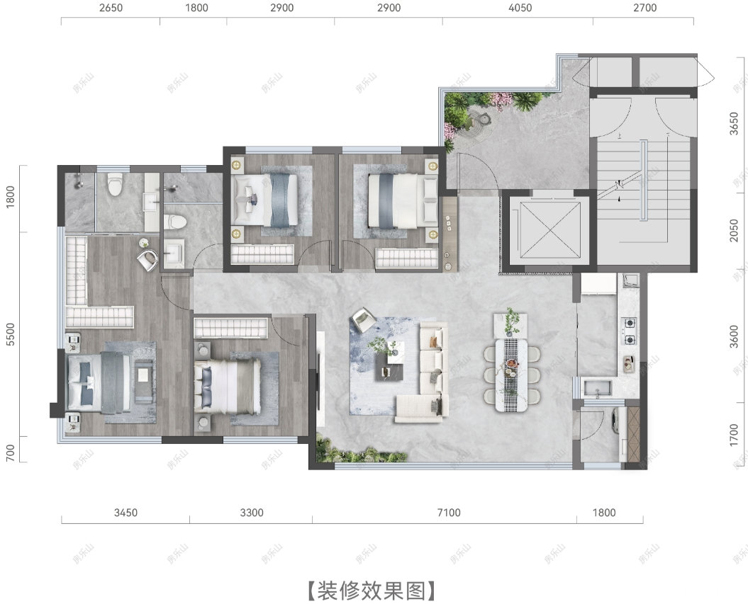 A天颂 - 4室2厅2卫1阳台