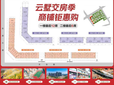 住宅价买旺铺！华泰空中云墅二楼临街铺，单价6500元/㎡起
